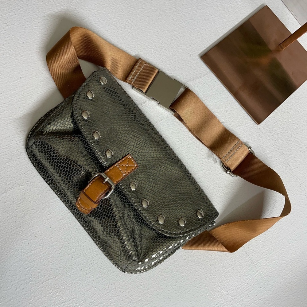 Ag Adriano Goldschmied Tan and Black Bag